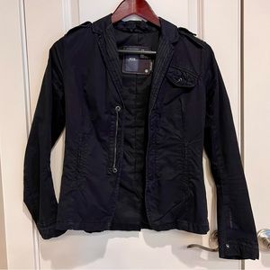 G-Star Raw black cotton canvas fitted lined blazer XS